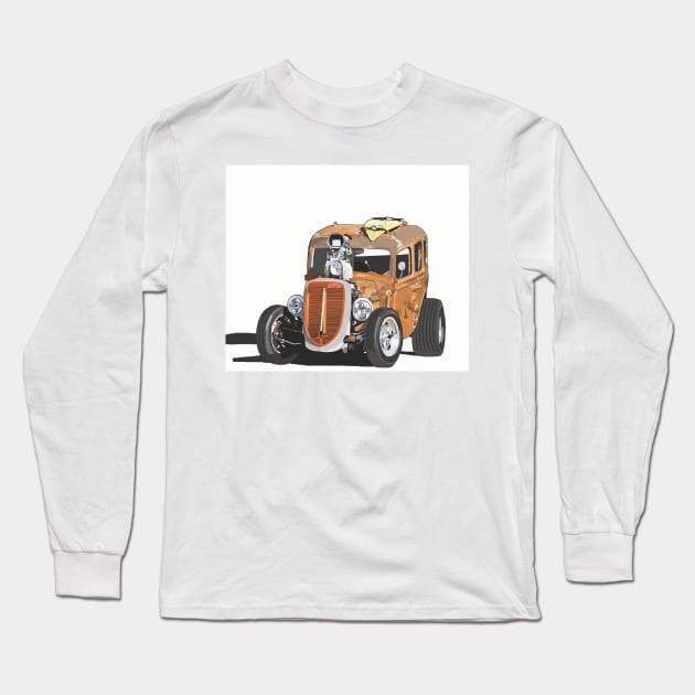 Beach Rat Rod Long Sleeve T-Shirt by curtskartoons